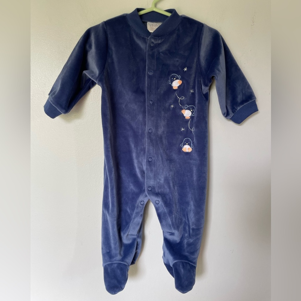 Child of Mine by Carter's Navy One Piece Sleeper with Penguin Design, 12-18#